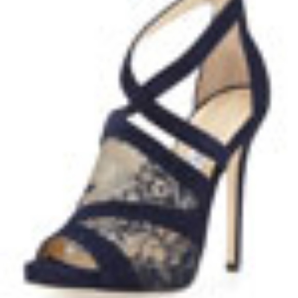 Jimmy Choo 'Vantage' Suede and Lace Heels - Picture 3 of 8